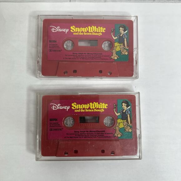 Vtg Disney Story Teller Cassette Tapes Snow White Sleeping Beauty Beauty & Beast - Picture 7 of 8